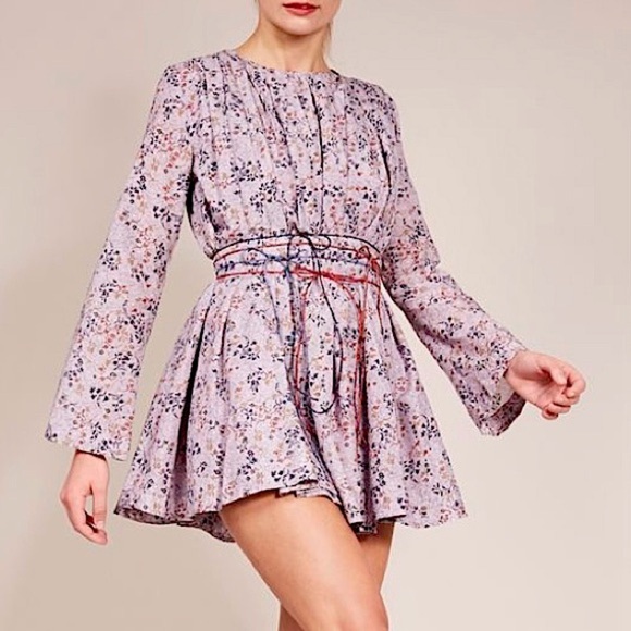 Elliette Tate Silk Cotton Mini Dress New Ditsy Floral Feminine Romantic Party - Picture 5 of 17